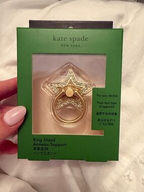 kate spade Gold Star Crystal Phone Ring Stand